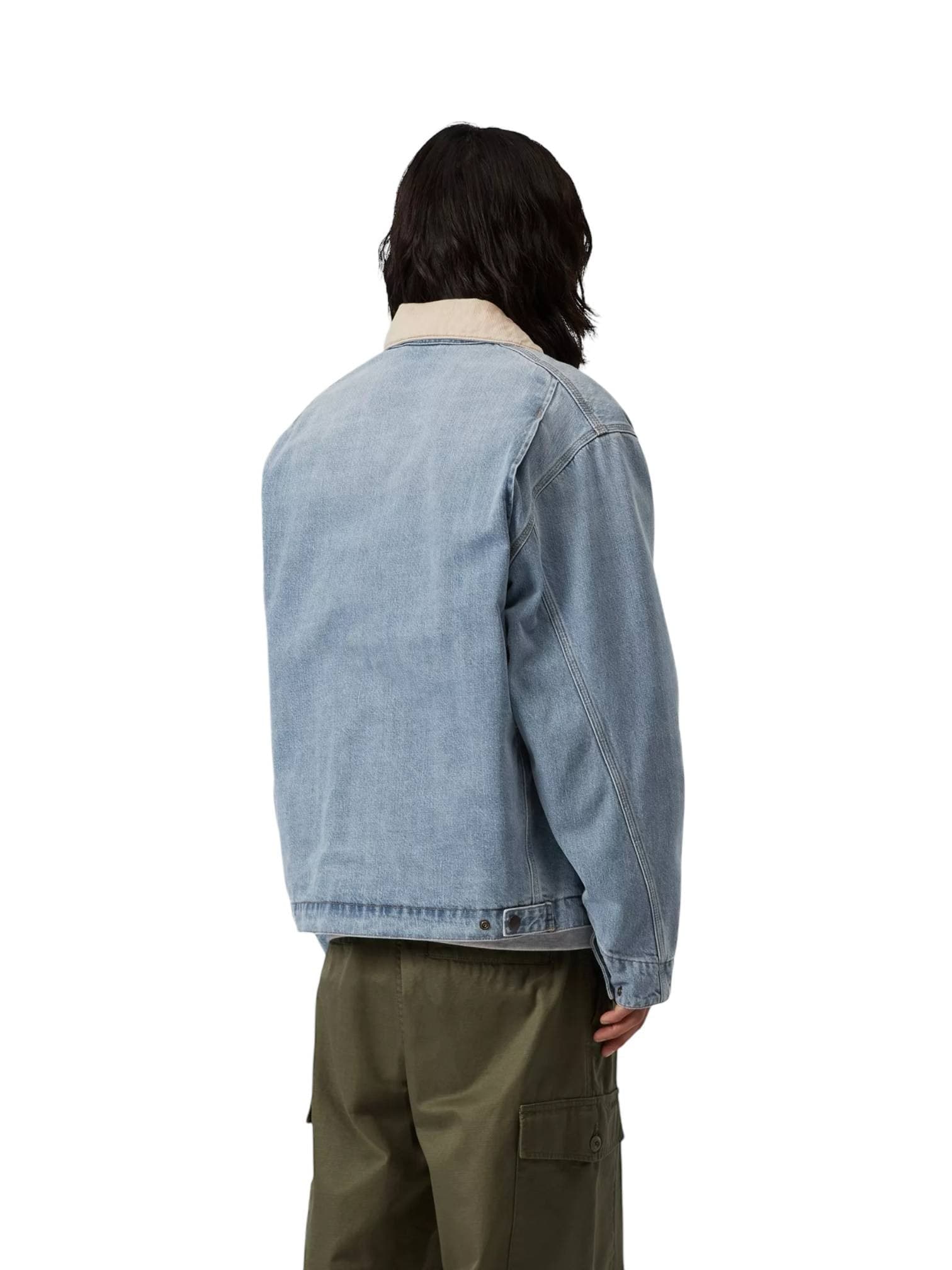 CARHARTT WIP Carhartt Wip Og Detroit jacket giacca in denim leggera con colletto - Blue / Dusty H Brown burst washed - 5