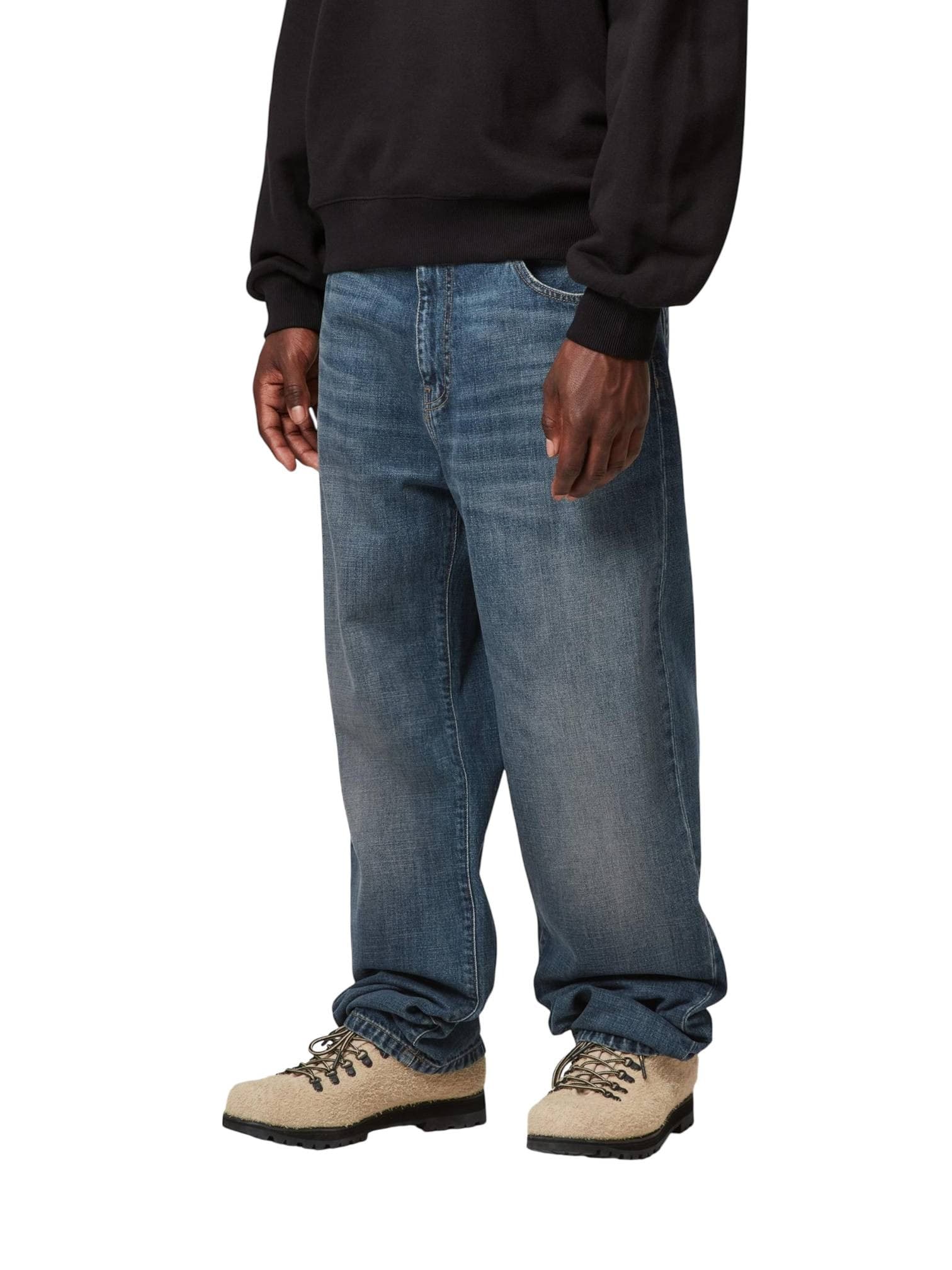 CARHARTT WIP Carhartt Wip Aaron denim Pant jeans gamba dritta da uomo - Blue dark used washed - 3