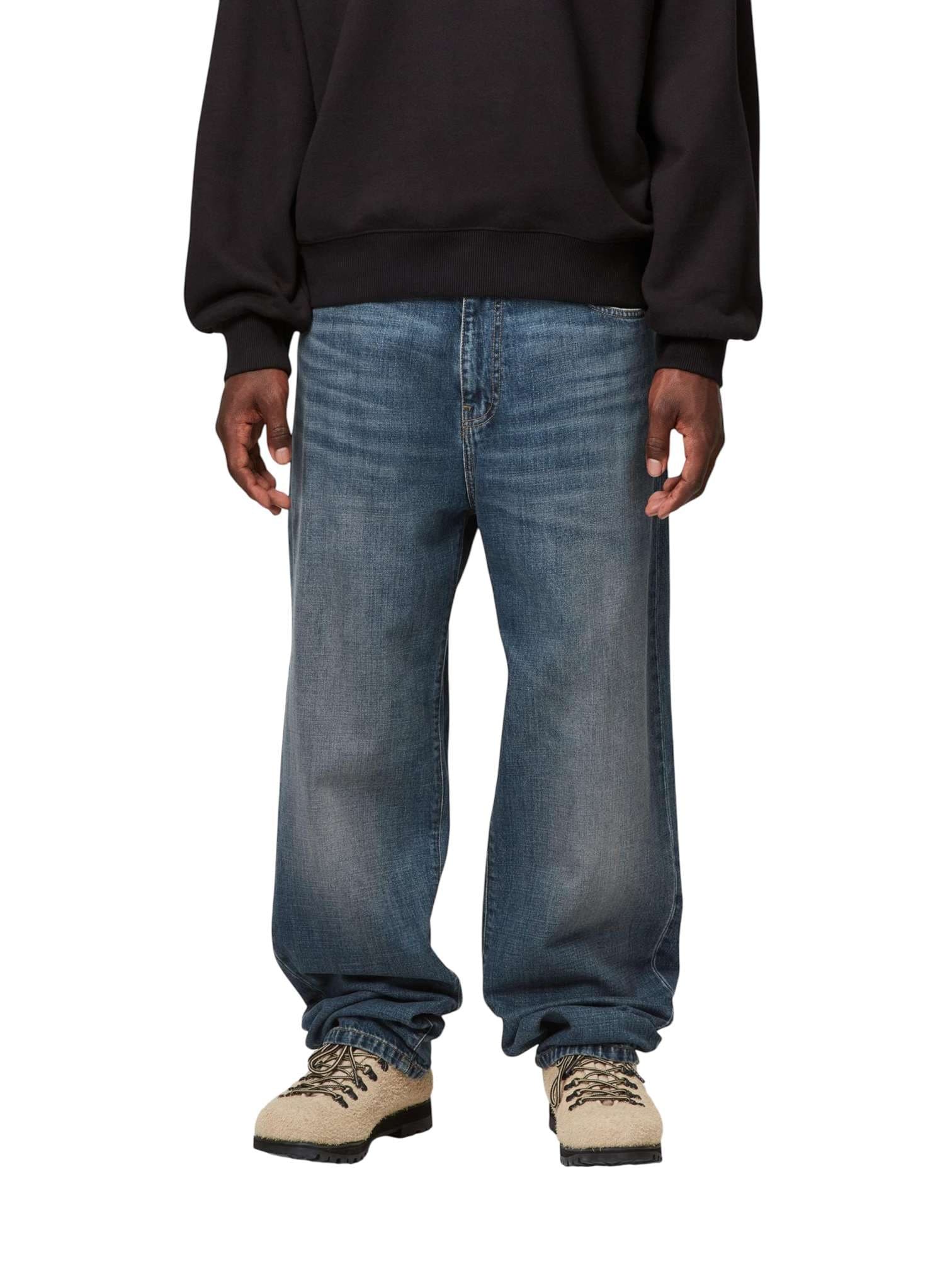 CARHARTT WIP Carhartt Wip Aaron denim Pant jeans gamba dritta da uomo - Blue dark used washed - 5