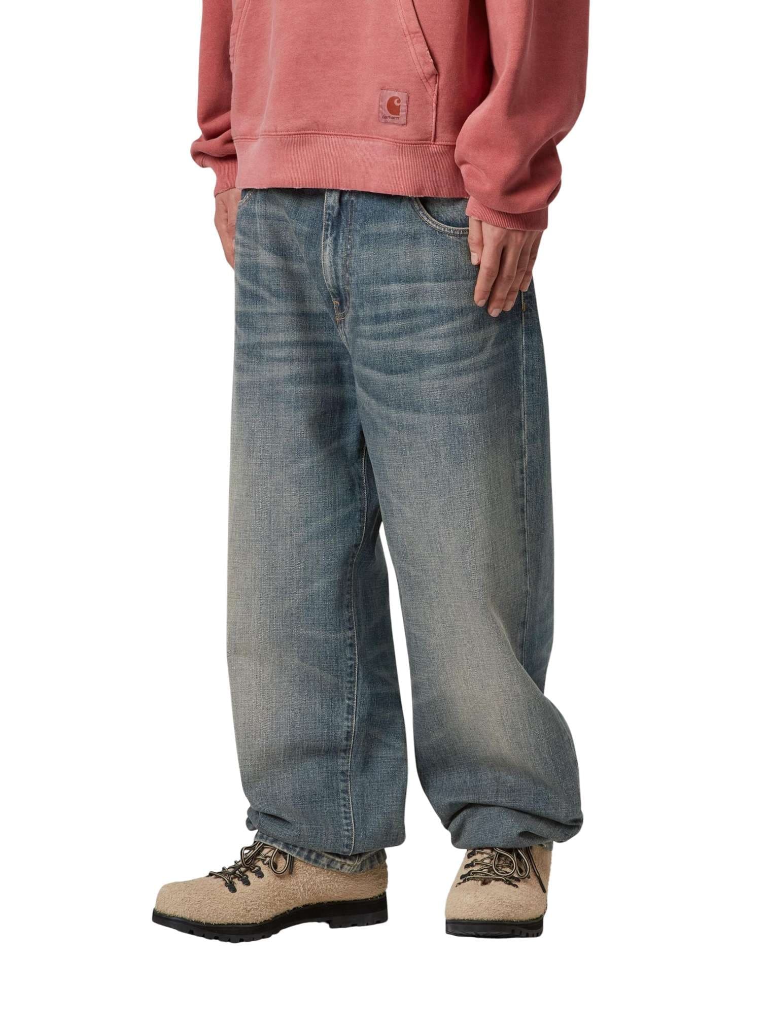 CARHARTT WIP Carhartt Wip Aaron Pant jeans gamba dritta - Blue worn used washed - 3