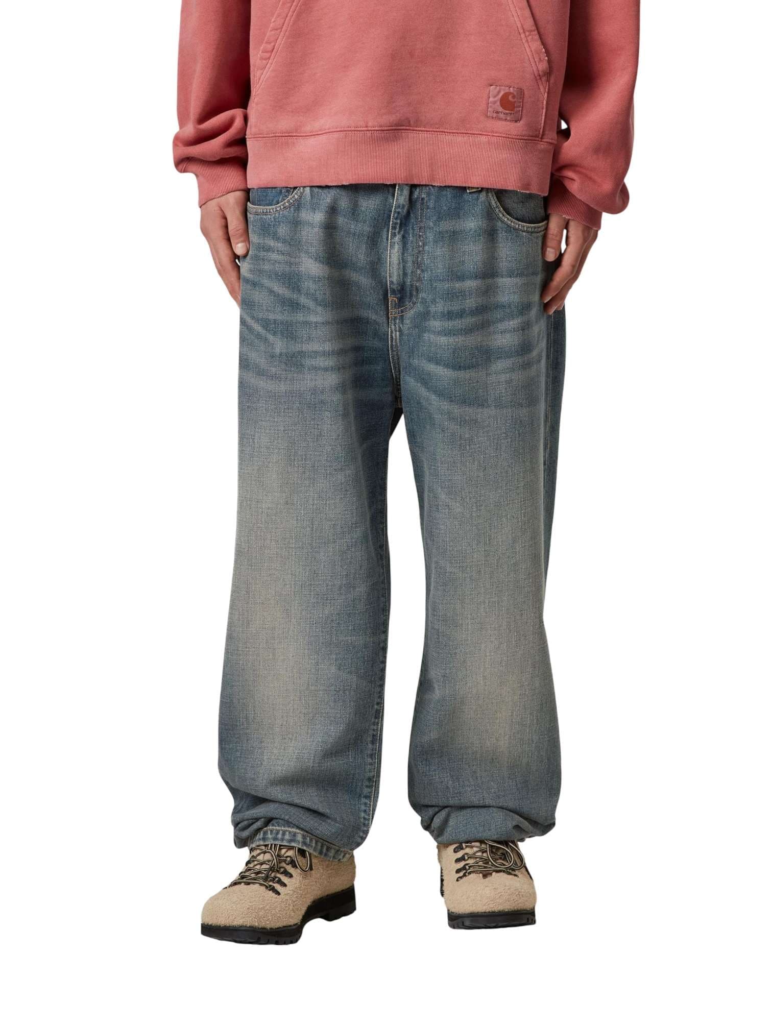 CARHARTT WIP Carhartt Wip Aaron Pant jeans gamba dritta - Blue worn used washed - 5