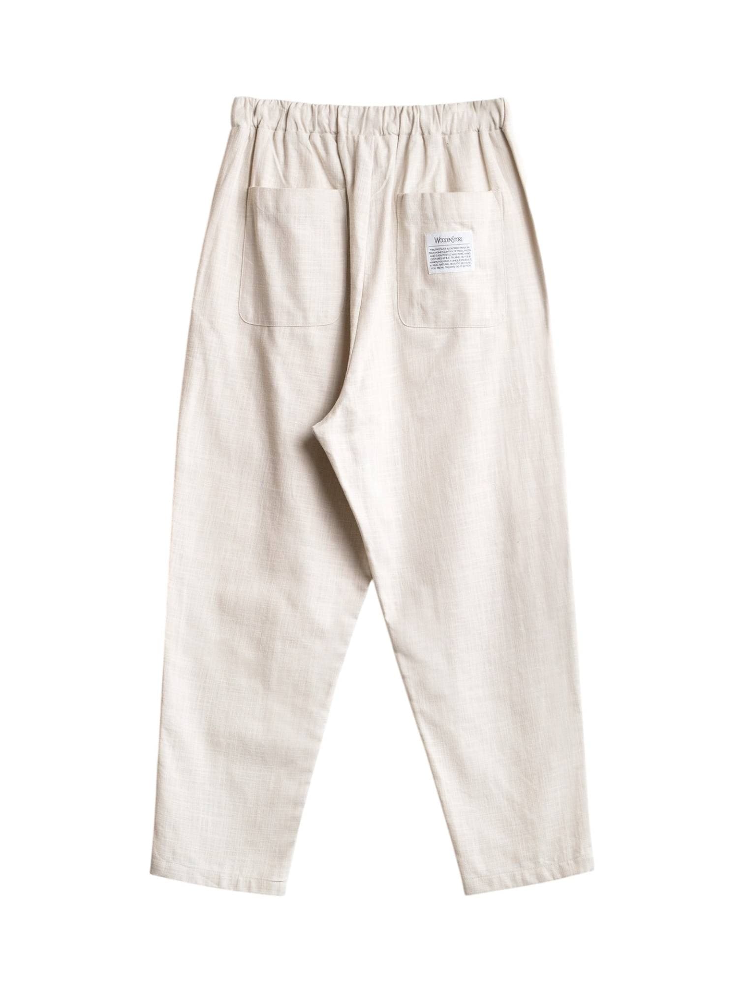WOODEN Wooden Jogger pants pantaloni in cotone con elastico in vita - panna - 2