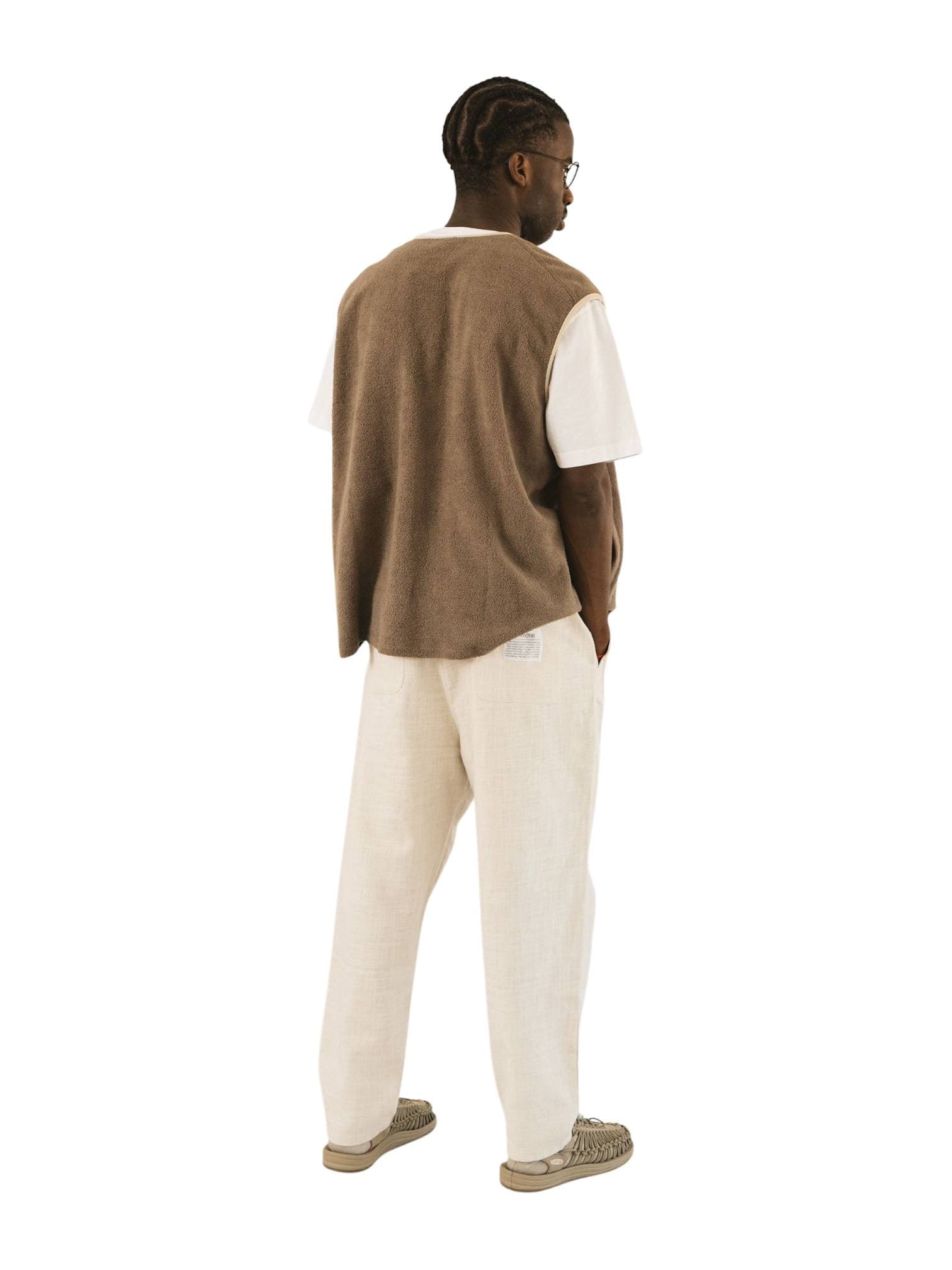 WOODEN Wooden Jogger pants pantaloni in cotone con elastico in vita - panna - 5