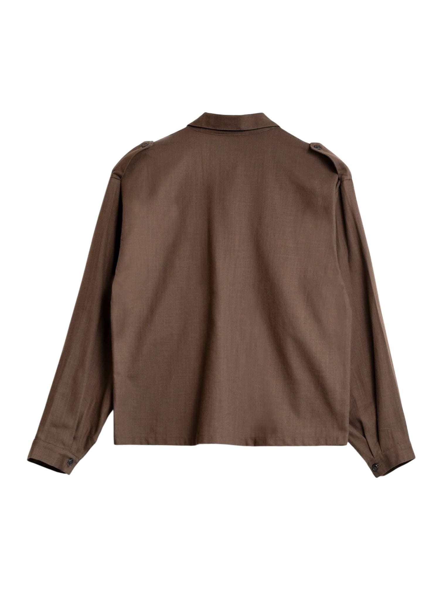 WOODEN Wooden Military overshirt camicione in cotone con tasconi - moro - 2