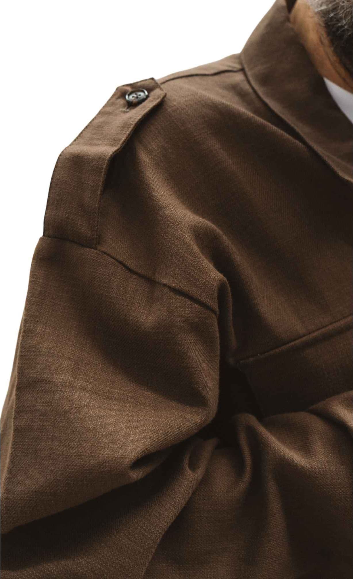 WOODEN Wooden Military overshirt camicione in cotone con tasconi - moro - 6
