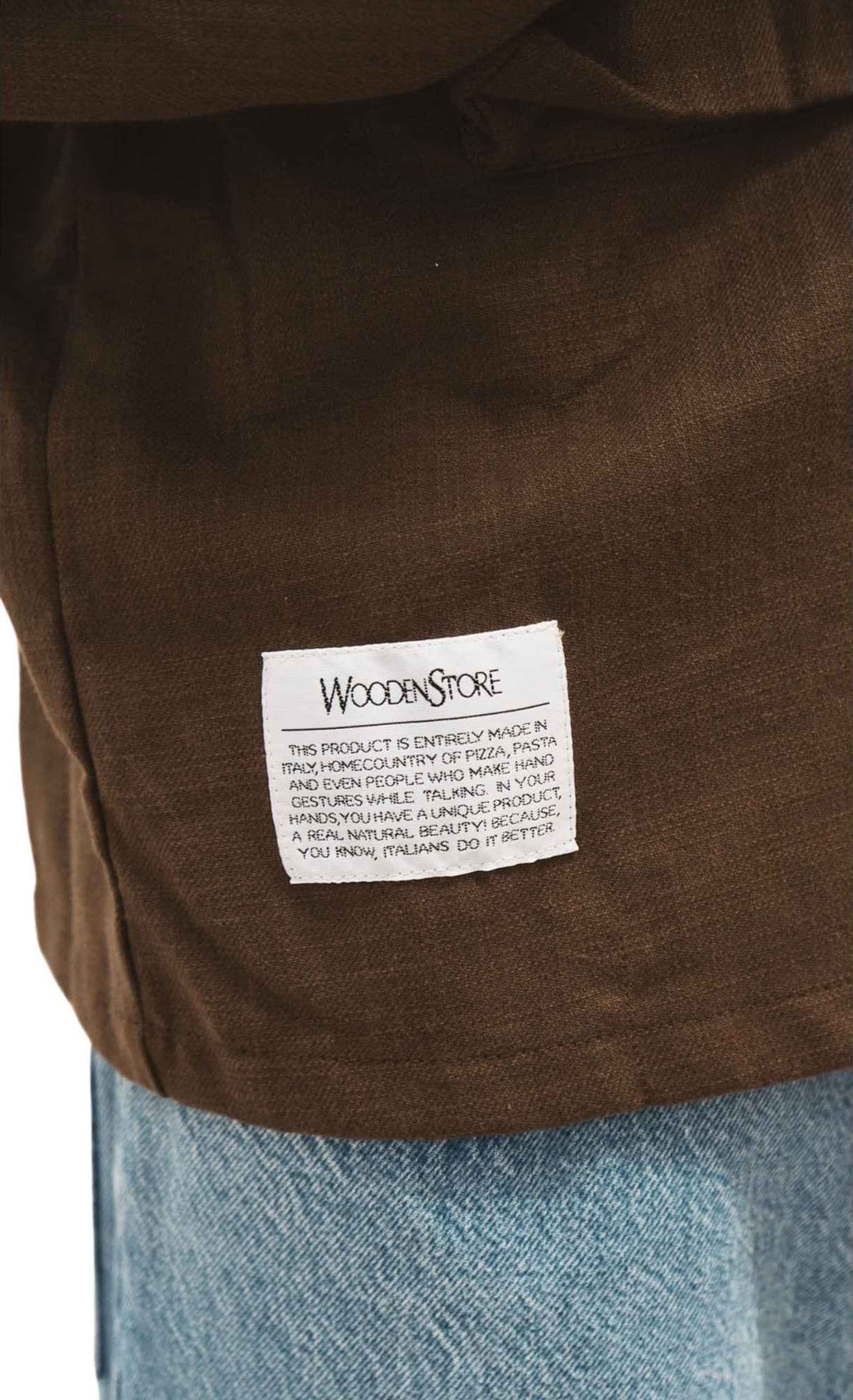 WOODEN Wooden Military overshirt camicione in cotone con tasconi - moro - 7