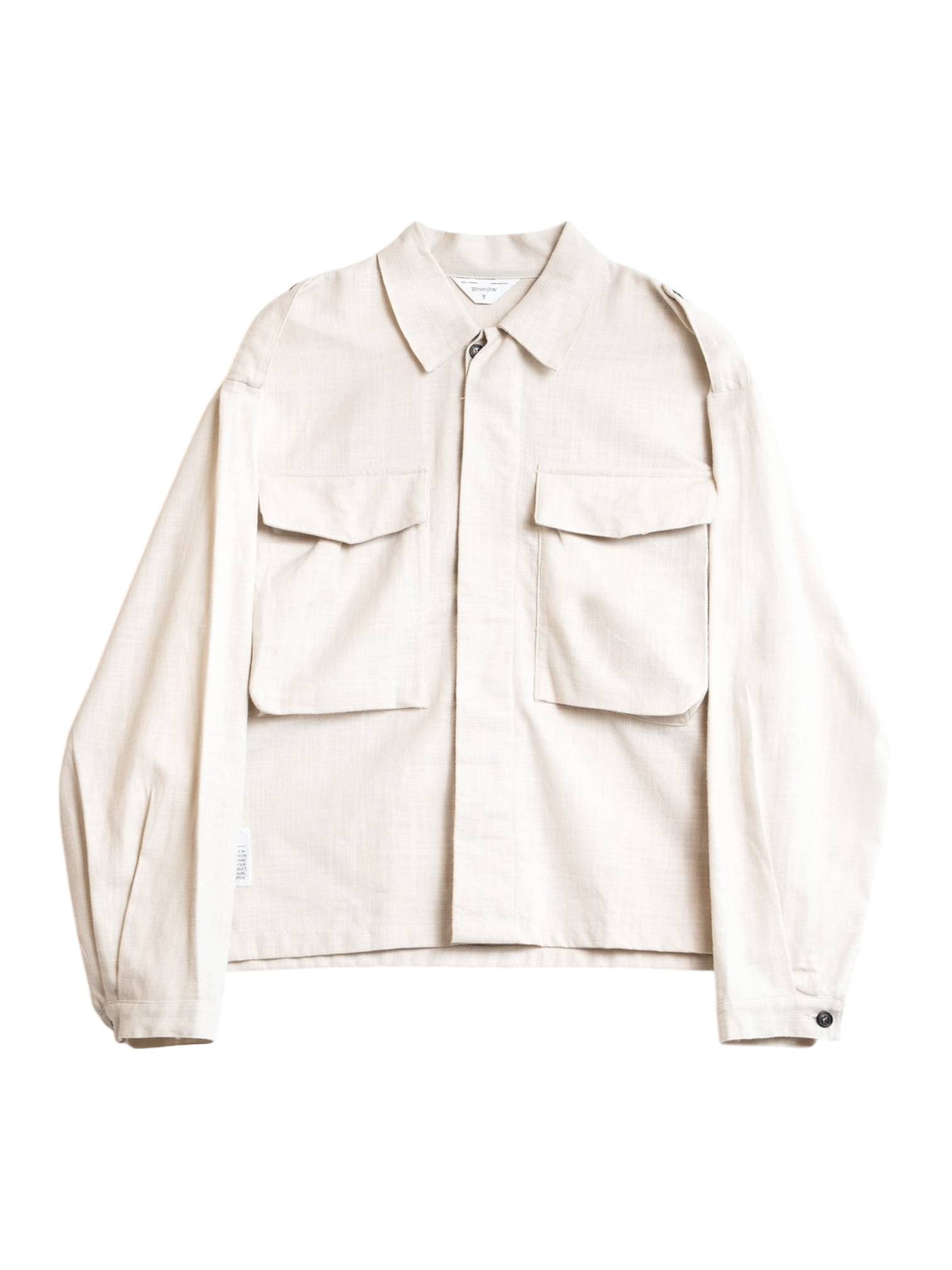 WOODEN Wooden Military overshirt camicione in cotone con tasconi - panna - 8