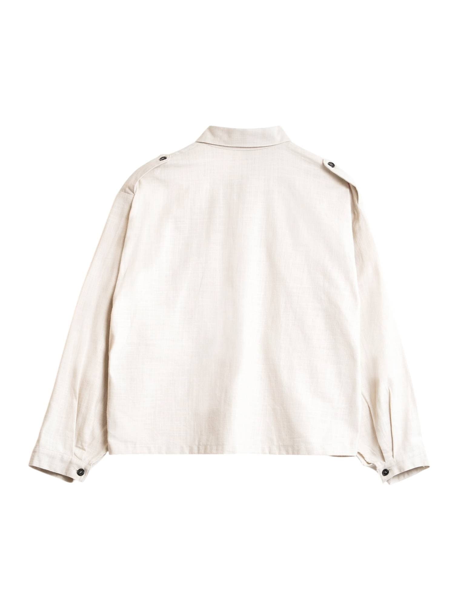 WOODEN Wooden Military overshirt camicione in cotone con tasconi - panna - 2