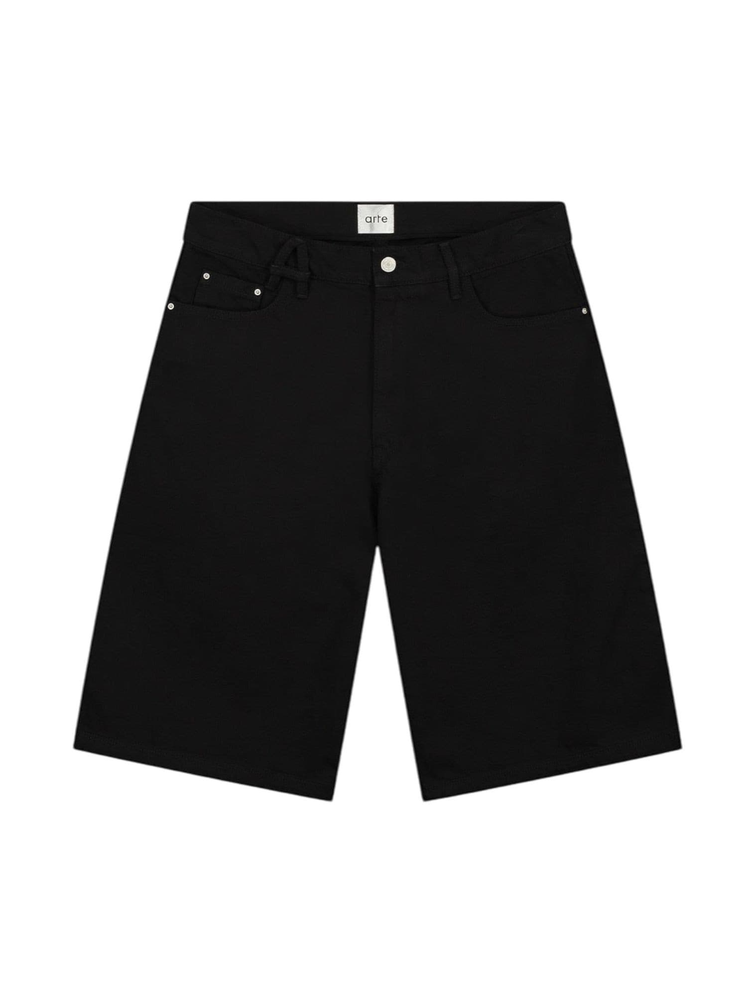 ARTE ANTWERP Arte Antwerp Belt detail shorts di jeans - black - 6