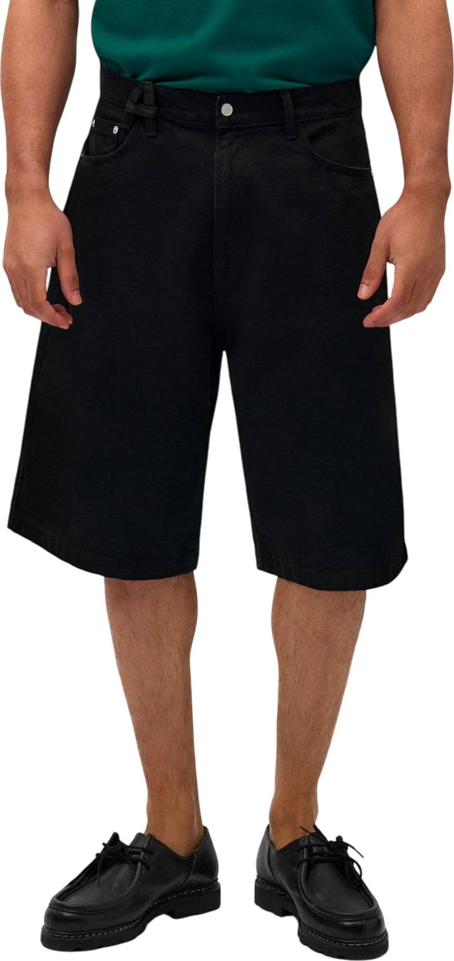 ARTE ANTWERP Arte Antwerp Belt detail shorts di jeans - black - 2