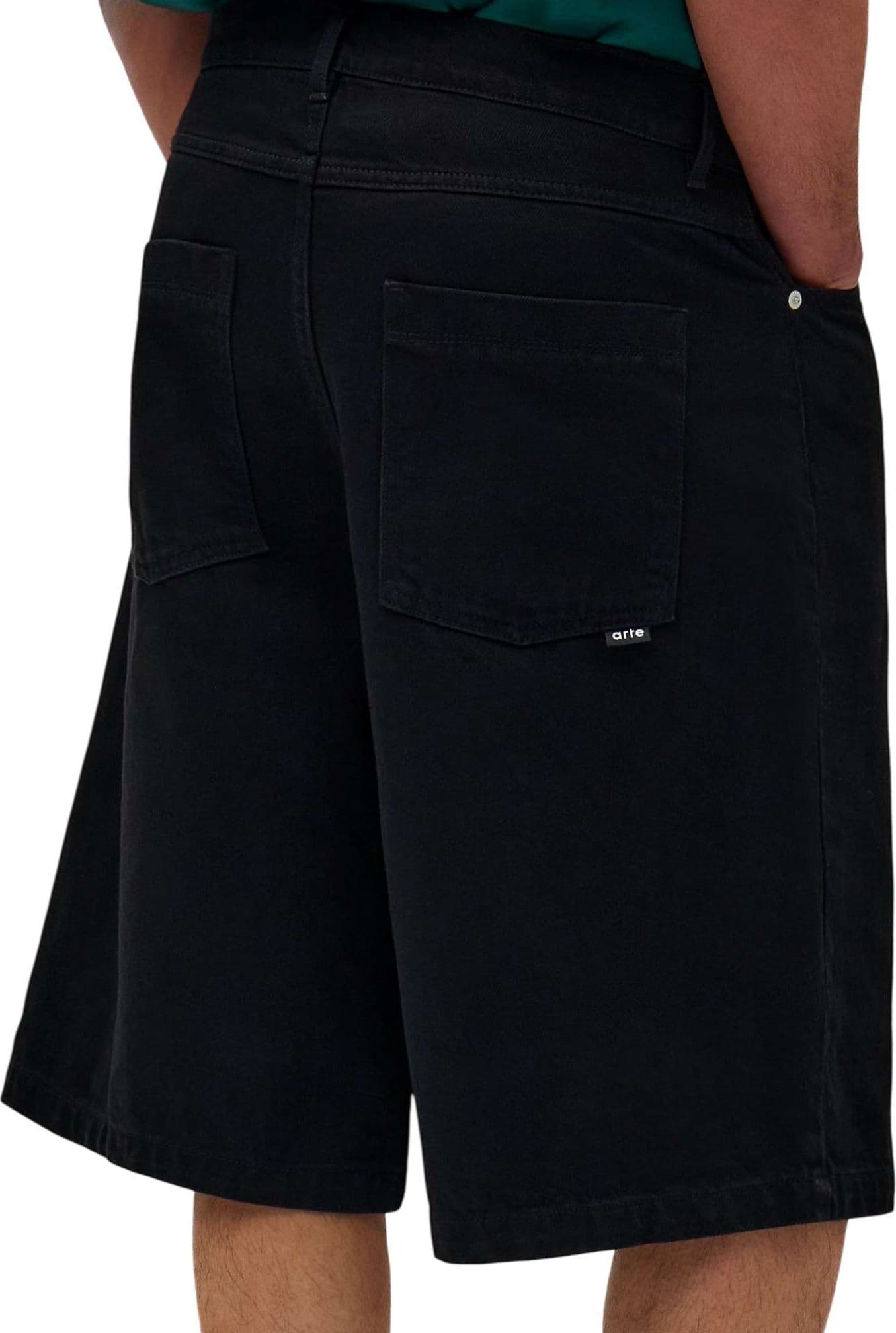 ARTE ANTWERP Arte Antwerp Belt detail shorts di jeans - black - 3