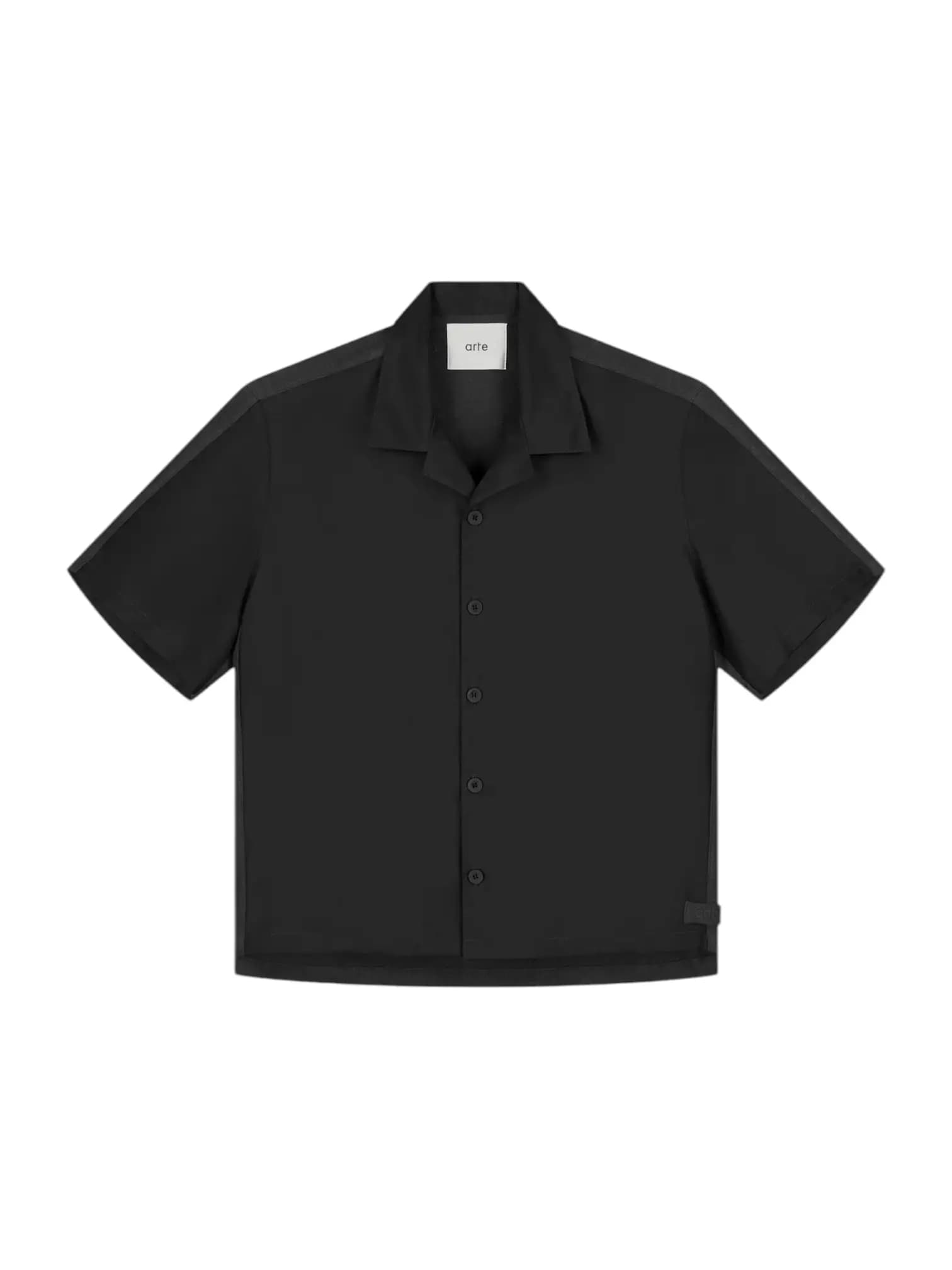 ARTE ANTWERP Arte Antwerp Nylon Linen Shirt camicia tecnica maniche corte in nylon e lino - black - 8