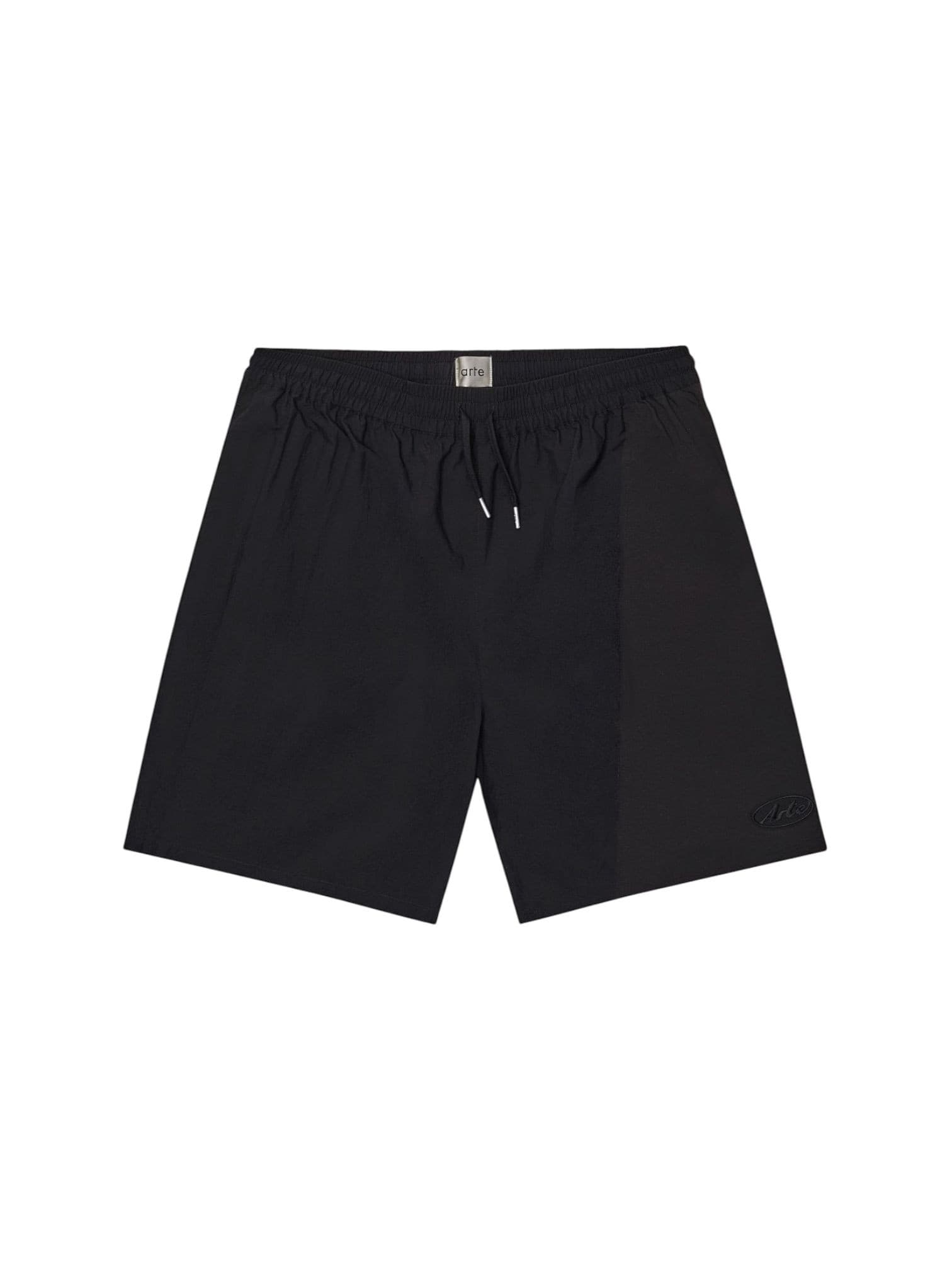 ARTE ANTWERP Arte Antwerp Distorted shorts pantaloncini corti in nylon leggero con elastico in vita - black - 7