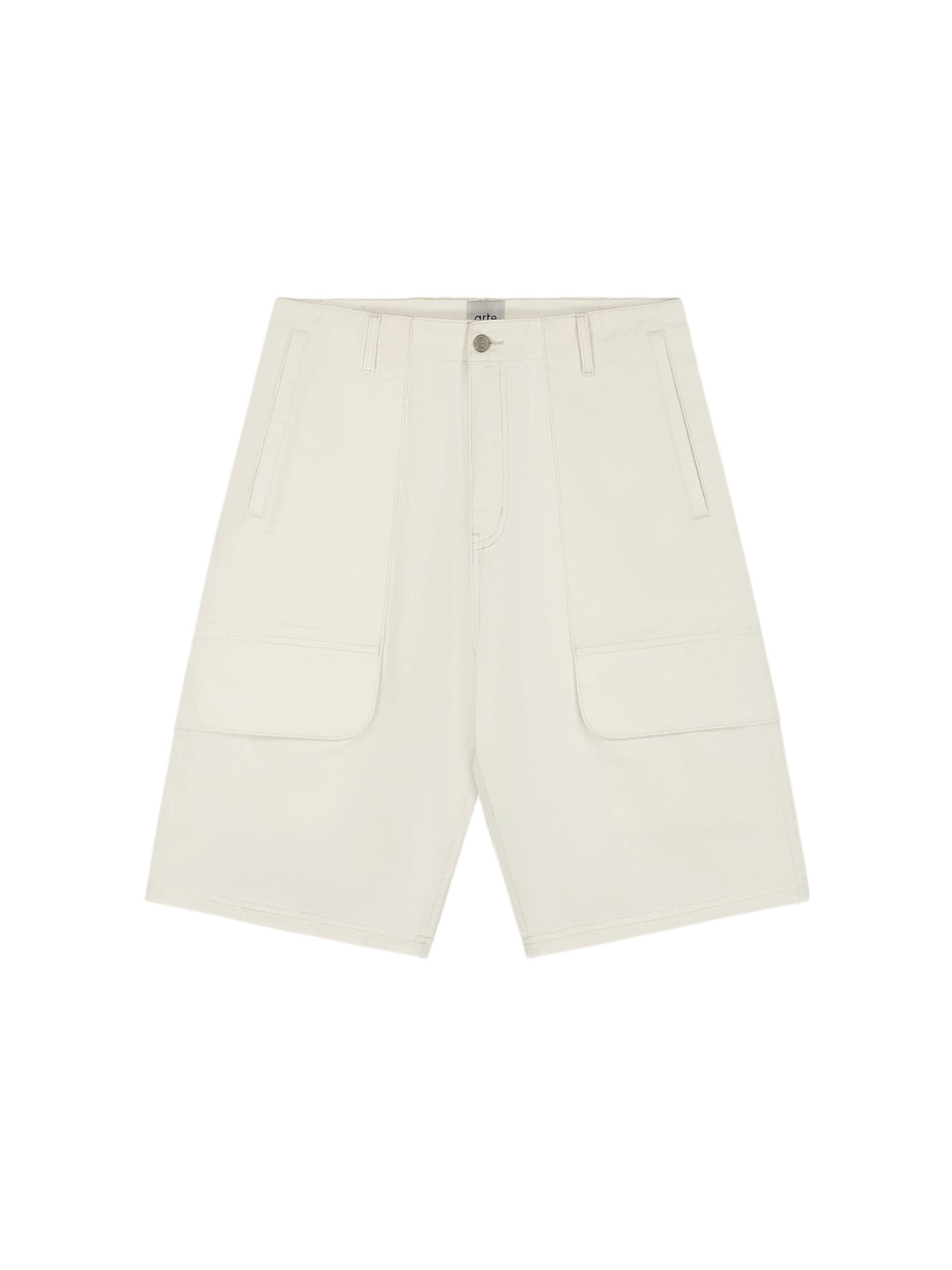 ARTE ANTWERP Arte Antwerp Canvas Cargo Shorts pantaloncini corti in canvas con tasconi - cream - 8