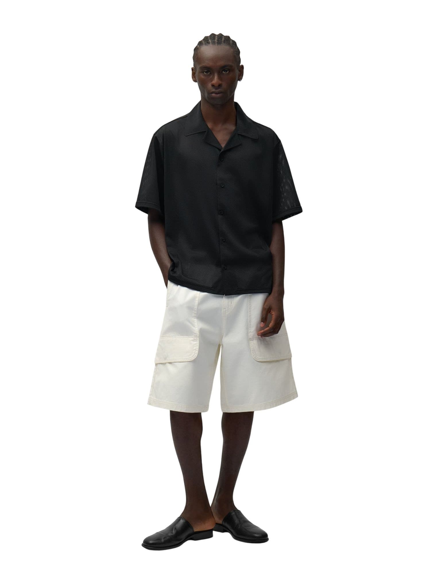 ARTE ANTWERP Arte Antwerp Canvas Cargo Shorts pantaloncini corti in canvas con tasconi - cream - 5