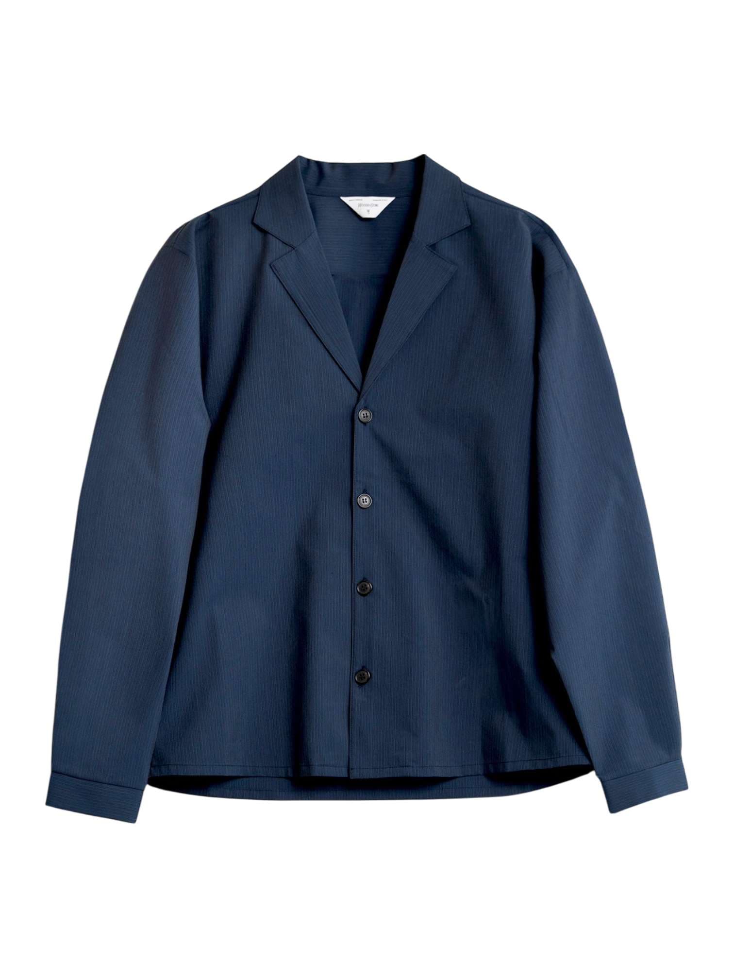 WOODEN Wooden Yuki ascot giacca camicia - blu - 8