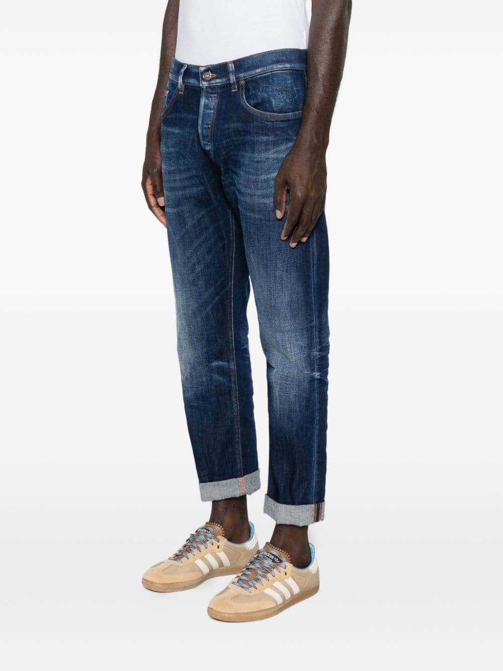 DONDUP dondup jeans blu uomo con risvolto - 6