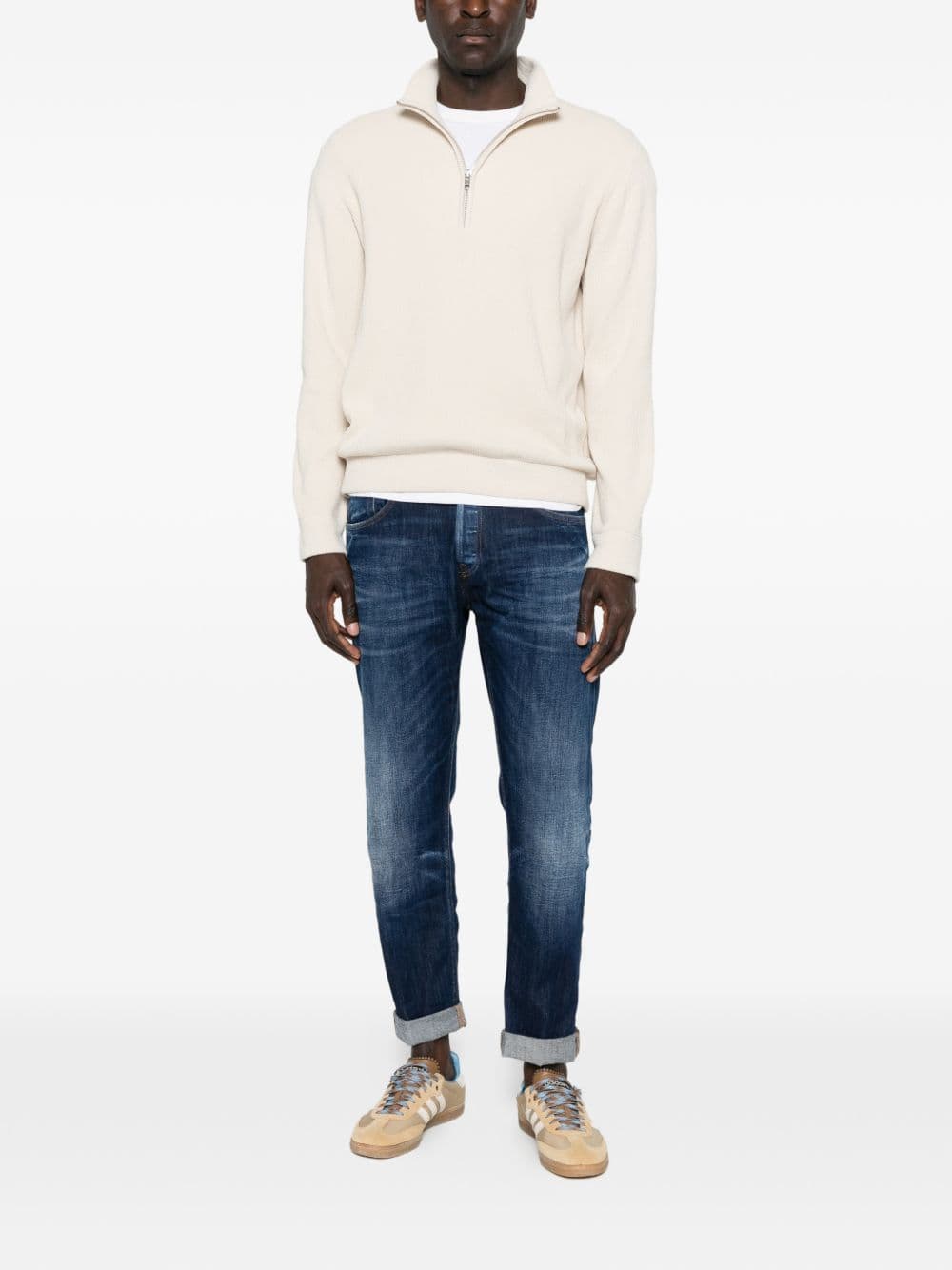 DONDUP dondup jeans blu uomo con risvolto - 2