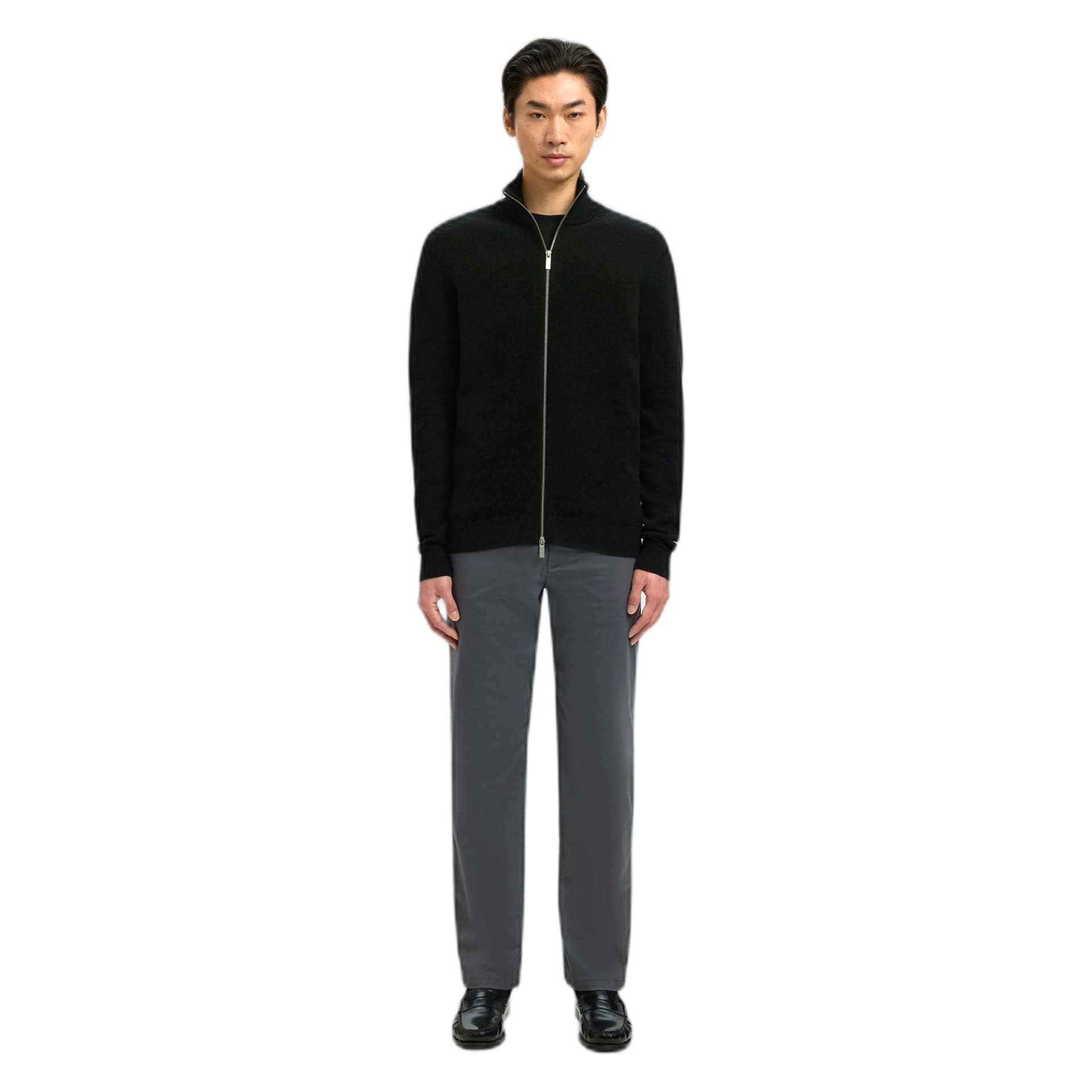 SELECTED HOMME cardigan zip selected homme ls knit structure full zip in cotone - nero - 3