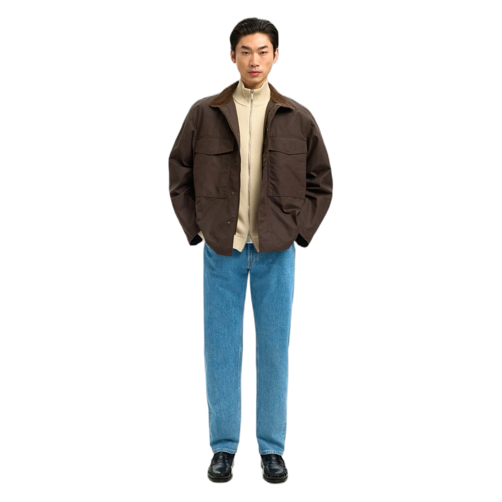 SELECTED HOMME cardigan zip selected homme ls knit structure full zip in cotone - beige - 3