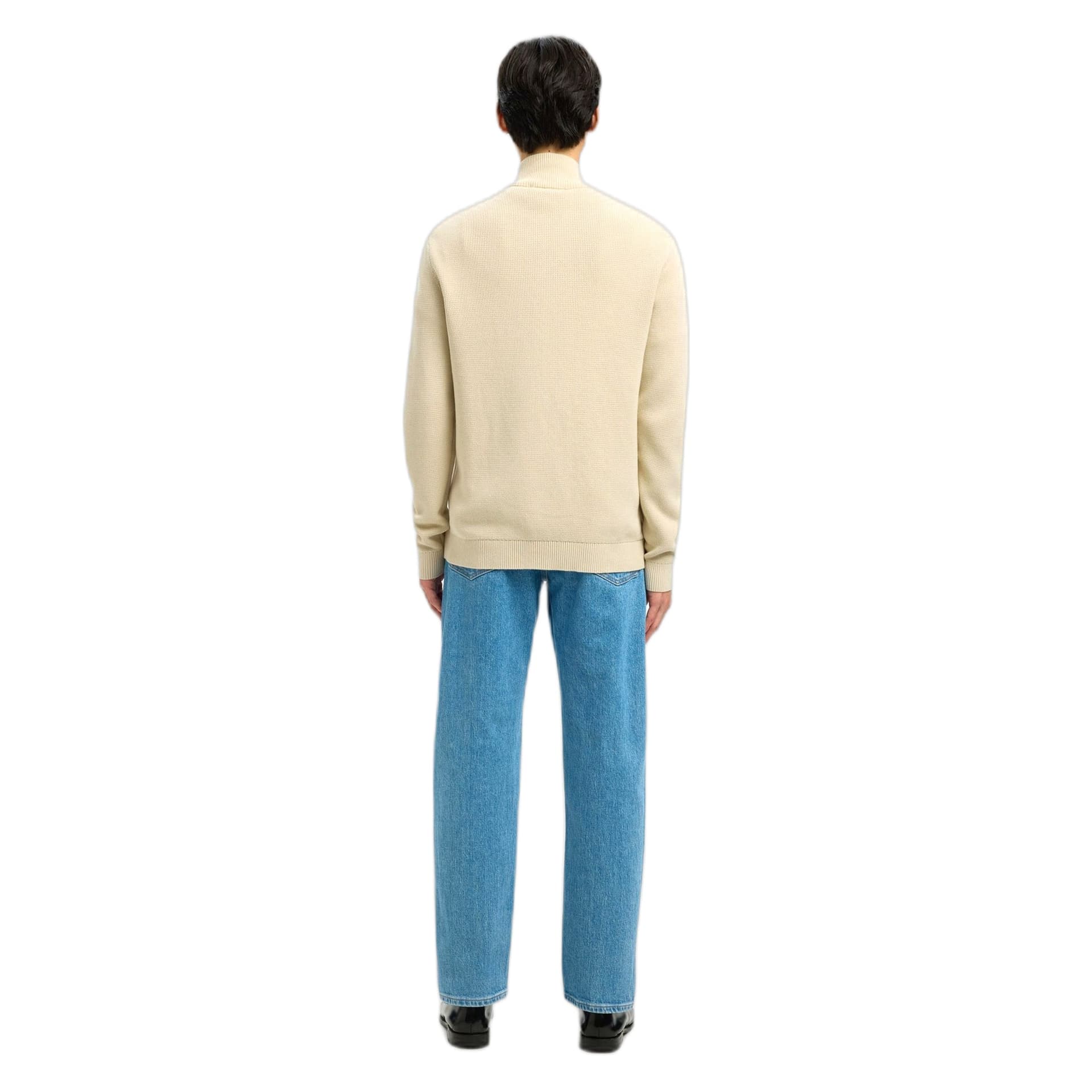 SELECTED HOMME cardigan zip selected homme ls knit structure full zip in cotone - beige - 5