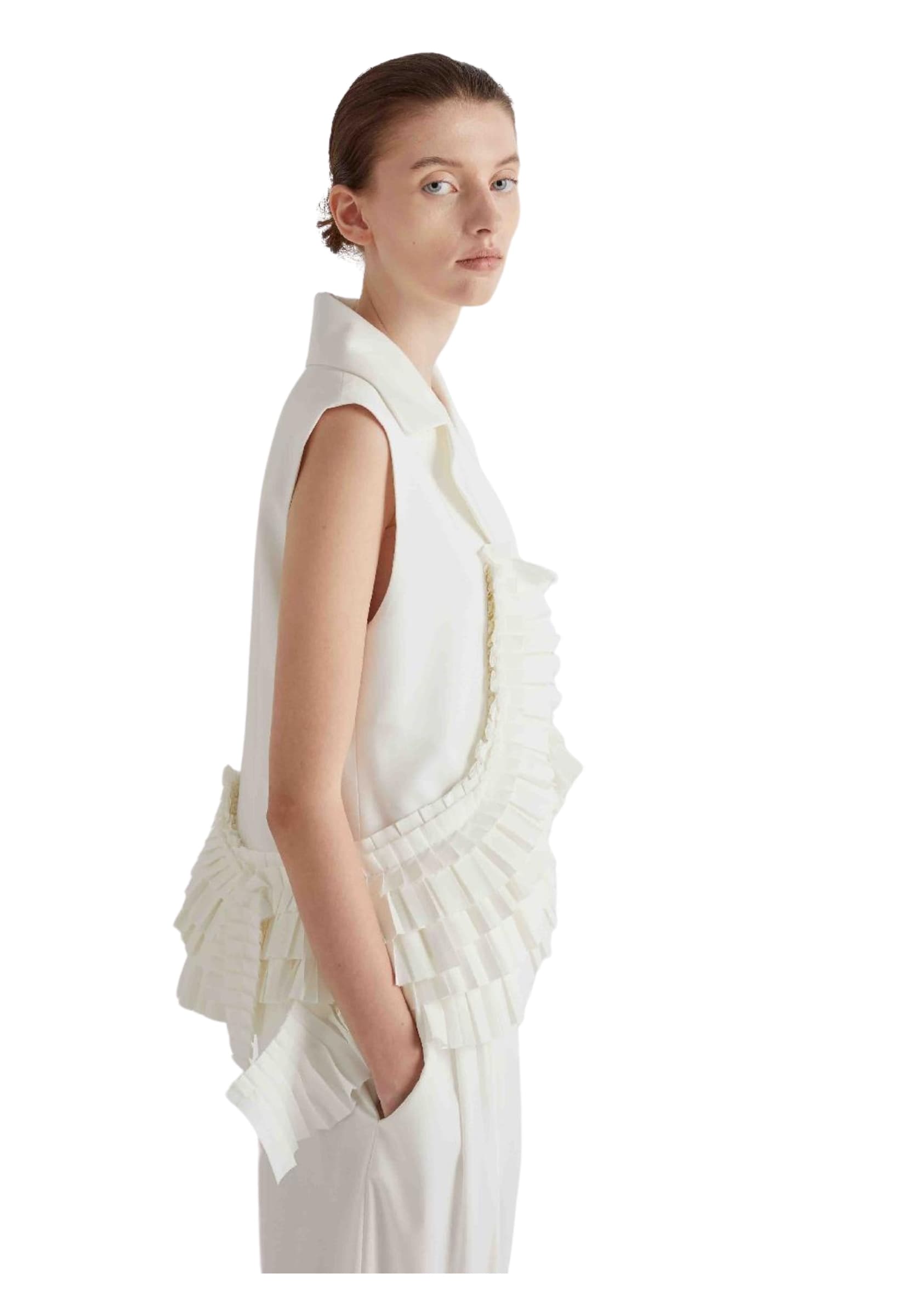 MEIMEIJ GILET Donna  CON BALZE PLISSETTATE - 2