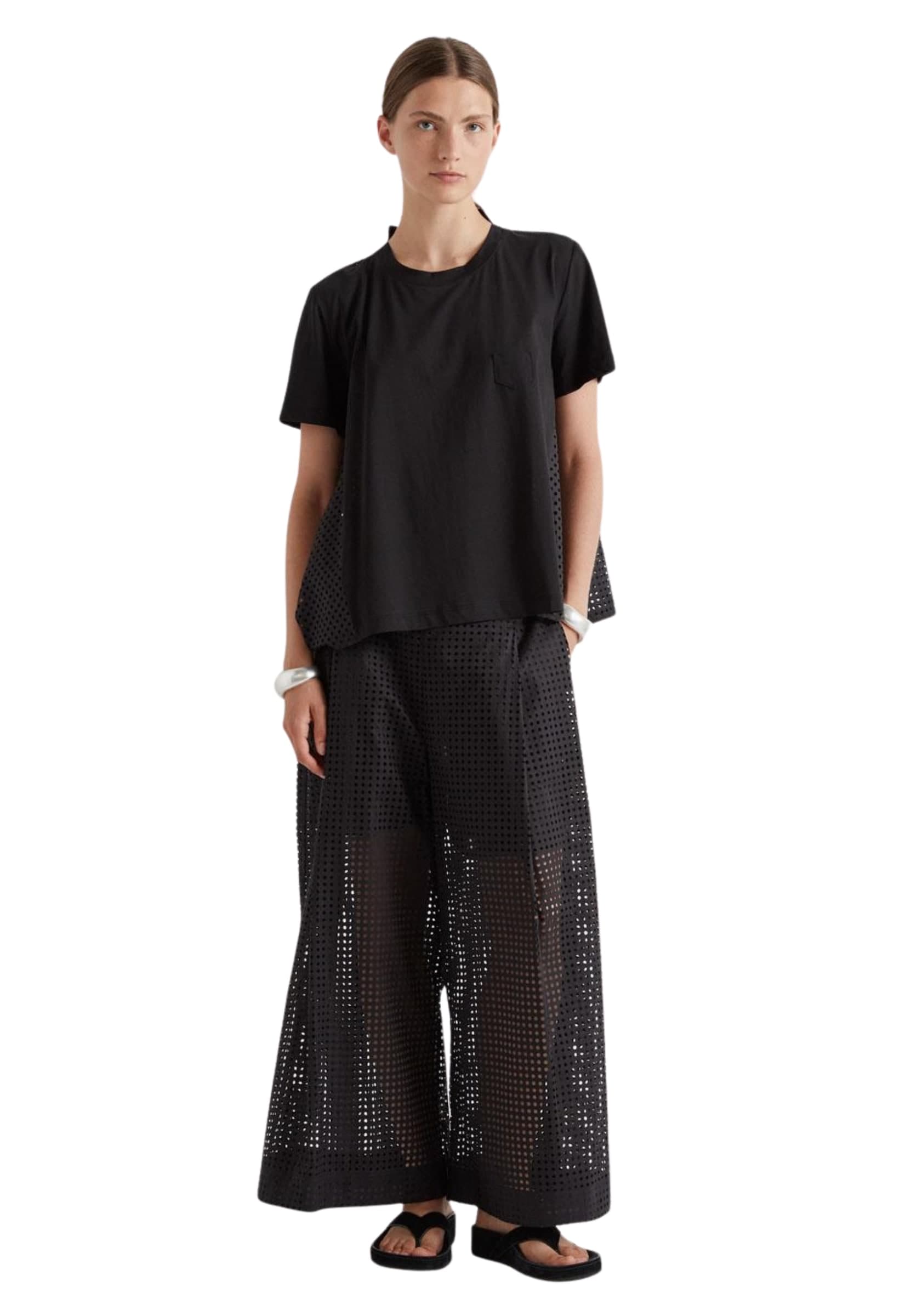 MEIMEIJ PANTALONE TRAFORATO Donna  Nero Primavera/Estate 2026 M6EA37-NERO - 2