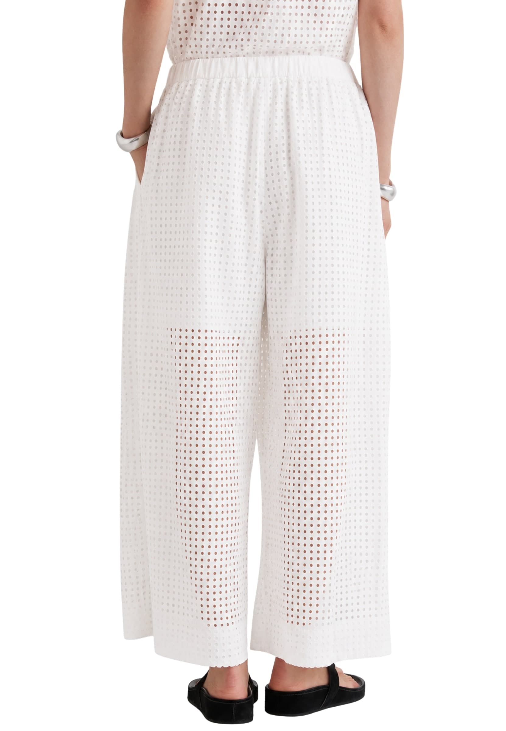 MEIMEIJ PANTALONE TRAFORATO Donna  Bianco Cotone Primavera/Estate 2026 undefined - 3
