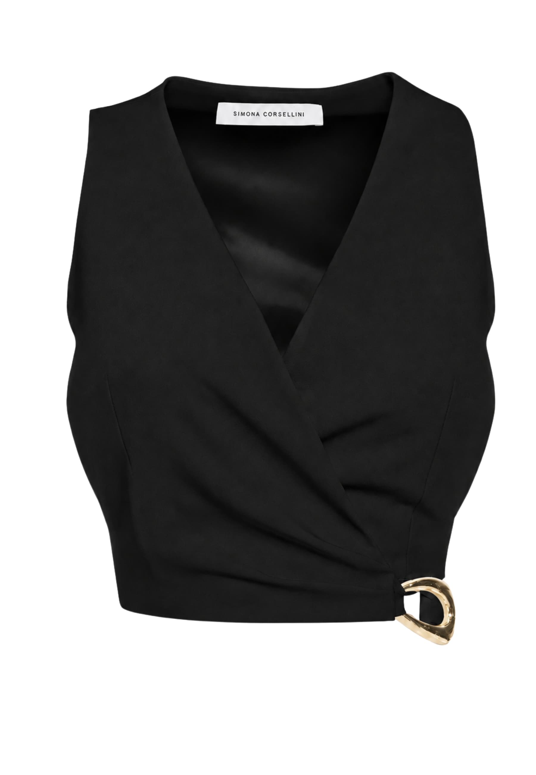 Simona Corsellini TOP SIMONA CORSELLINI CROPPED CON FIBBIA ORO - 3