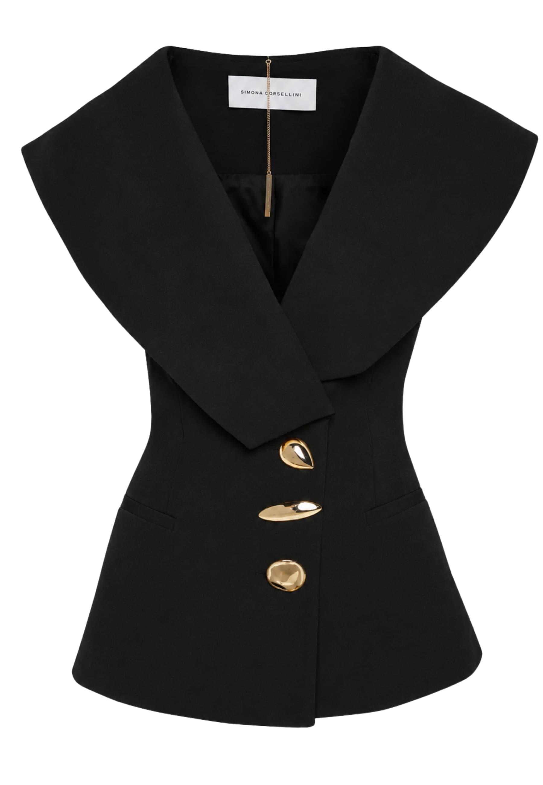 Simona Corsellini GILET SIMONA CORSELLINI CON BOTTONI ORO - 2