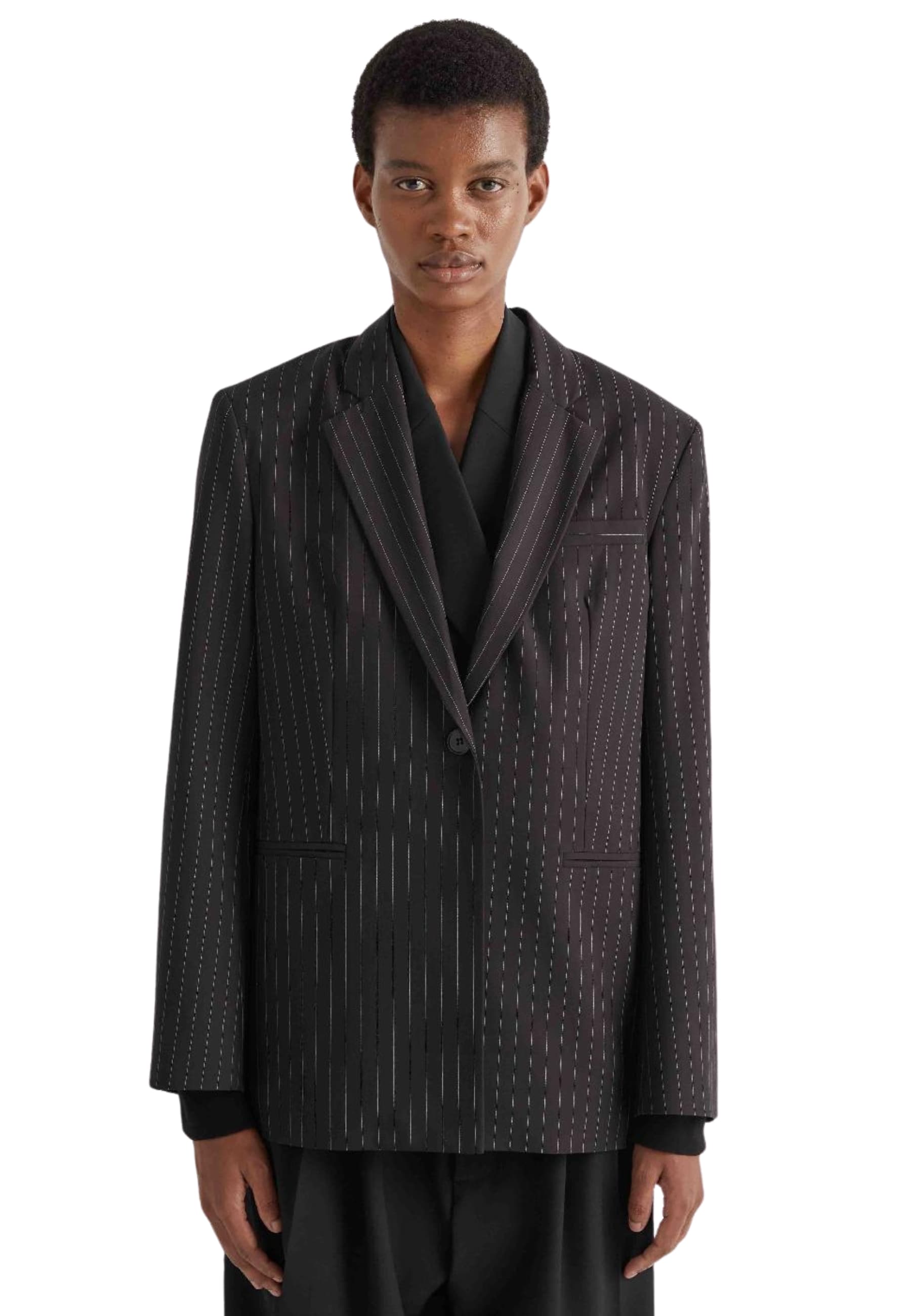 MEIMEIJ BLAZER GESSATO NERO E BIANCO - 5