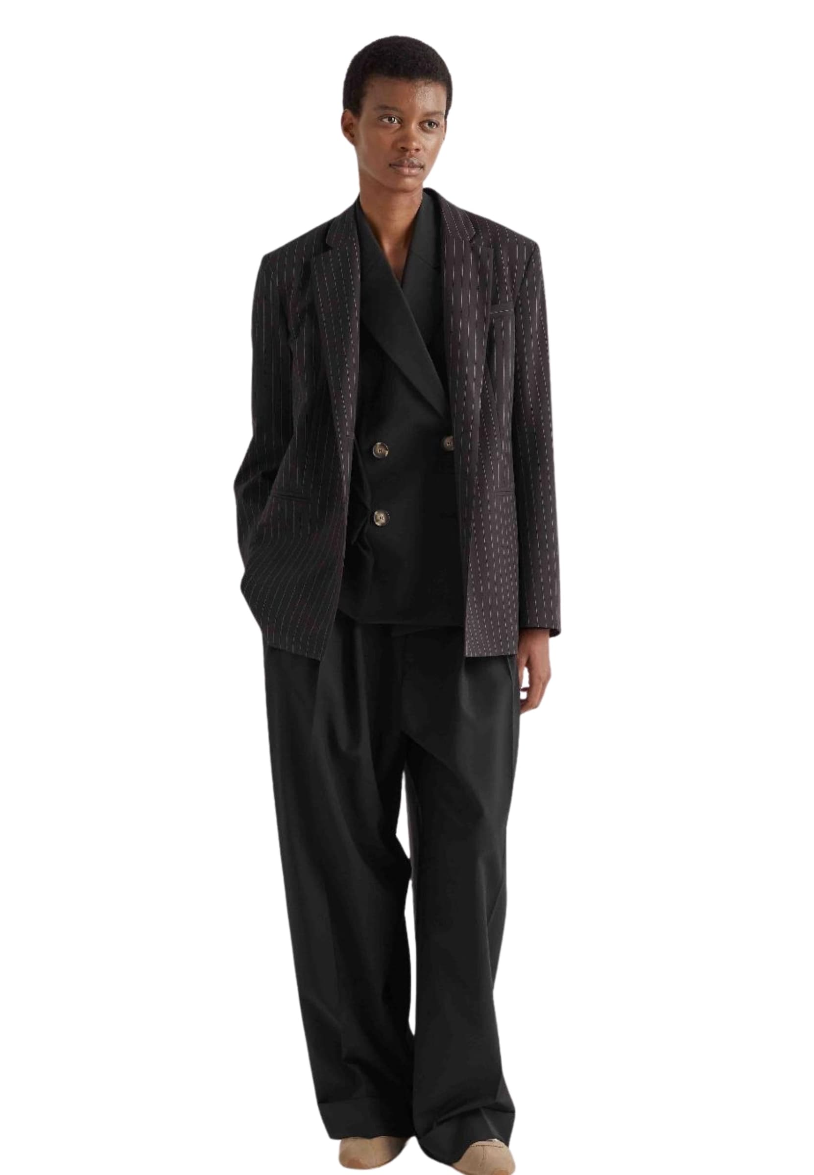 MEIMEIJ BLAZER GESSATO NERO E BIANCO - 2