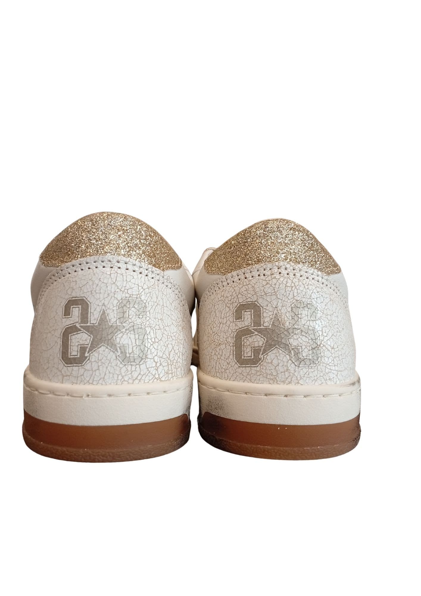 2-STAR Sneakers Donna 2-star New Star Bianco e Oro - 3