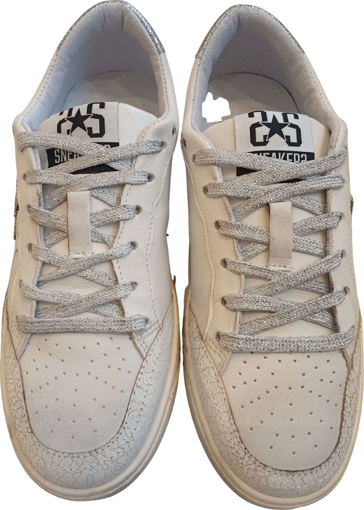 2-STAR Sneakers Donna 2-star New Star Bianco e Argento - 4