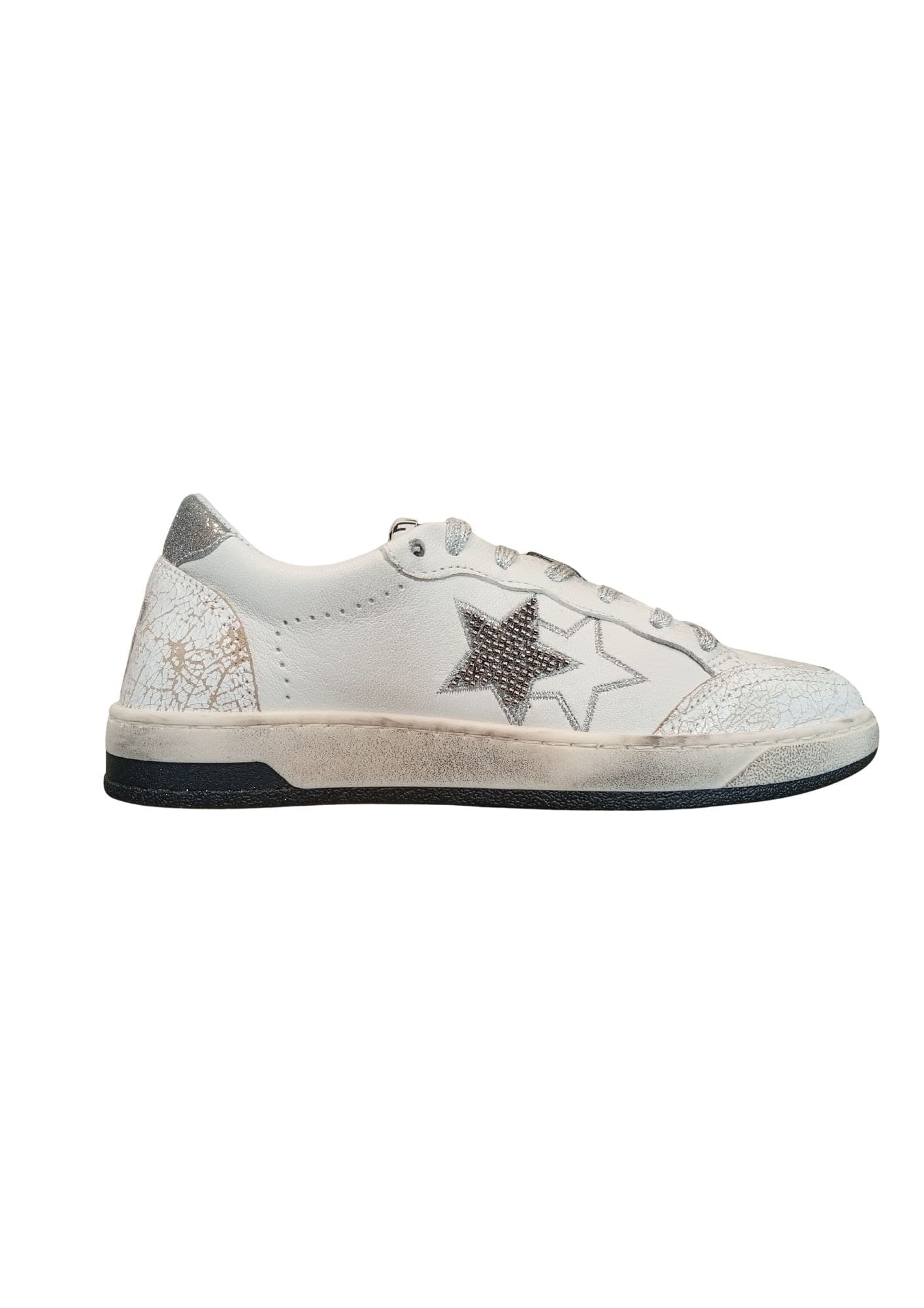 2-STAR Sneakers Donna 2-star New Star Bianco e Argento - 2