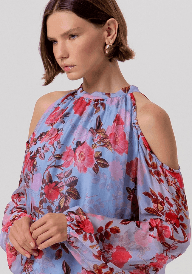 Fracomina maglia con stampa floreale donna lightbluecherry - 2