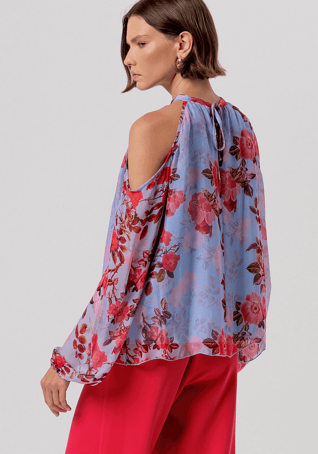 Fracomina maglia con stampa floreale donna lightbluecherry - 3