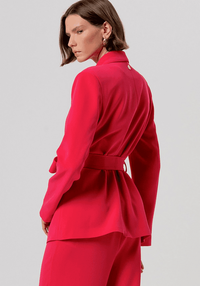 Fracomina giacca con scollo a v donna cherry - 3