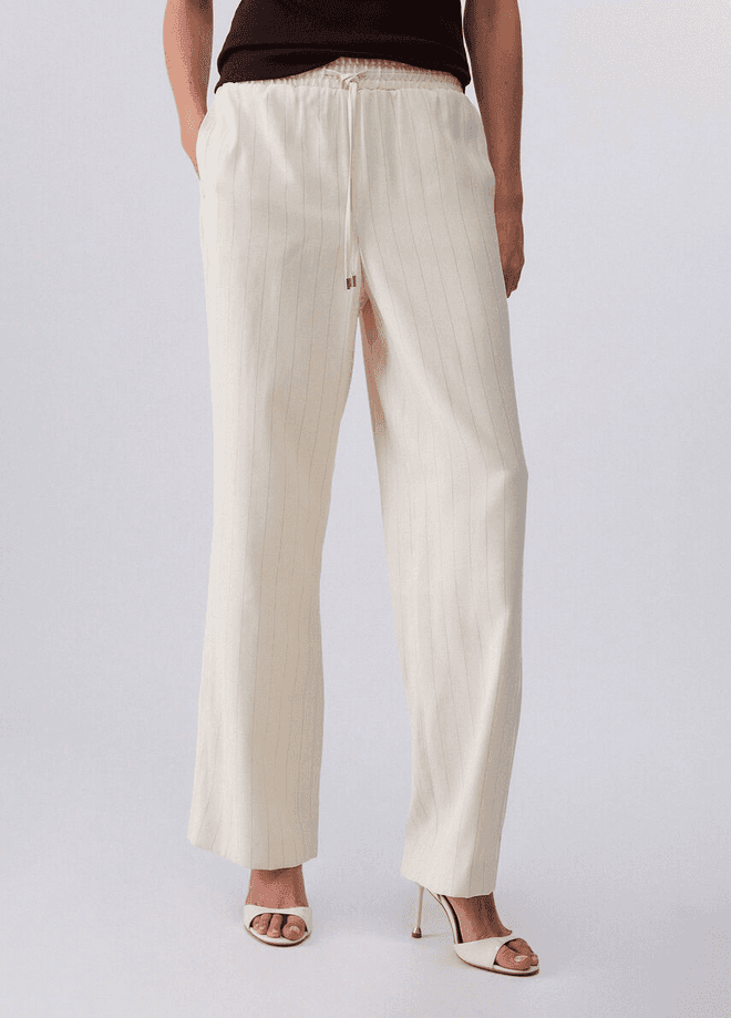 LIU JO pantalone gessato donna bianco - 3