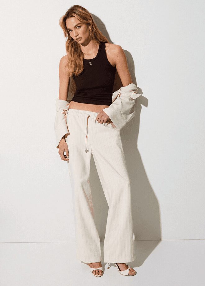 LIU JO pantalone gessato donna bianco - 6