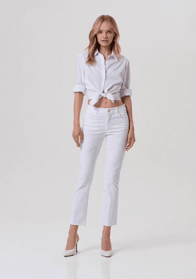 Fracomina pantalone cropped donna bianco - 4