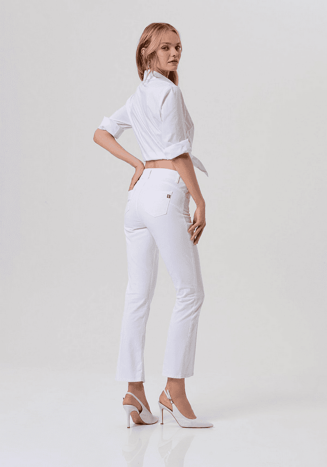 Fracomina pantalone cropped donna bianco - 3