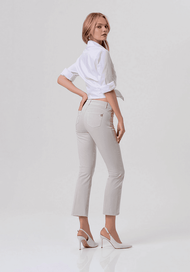 Fracomina pantalone cropped donna sabbia - 3