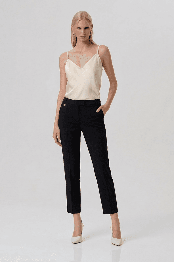Fracomina pantalone chino donna nero - 5