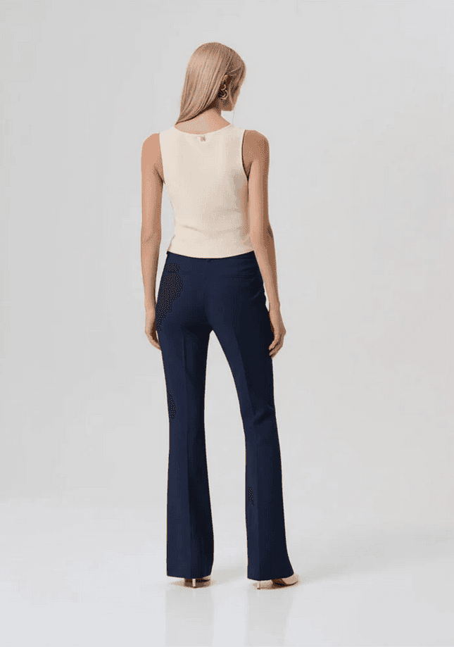 Fracomina pantalone a zampa donna darkblue - 3