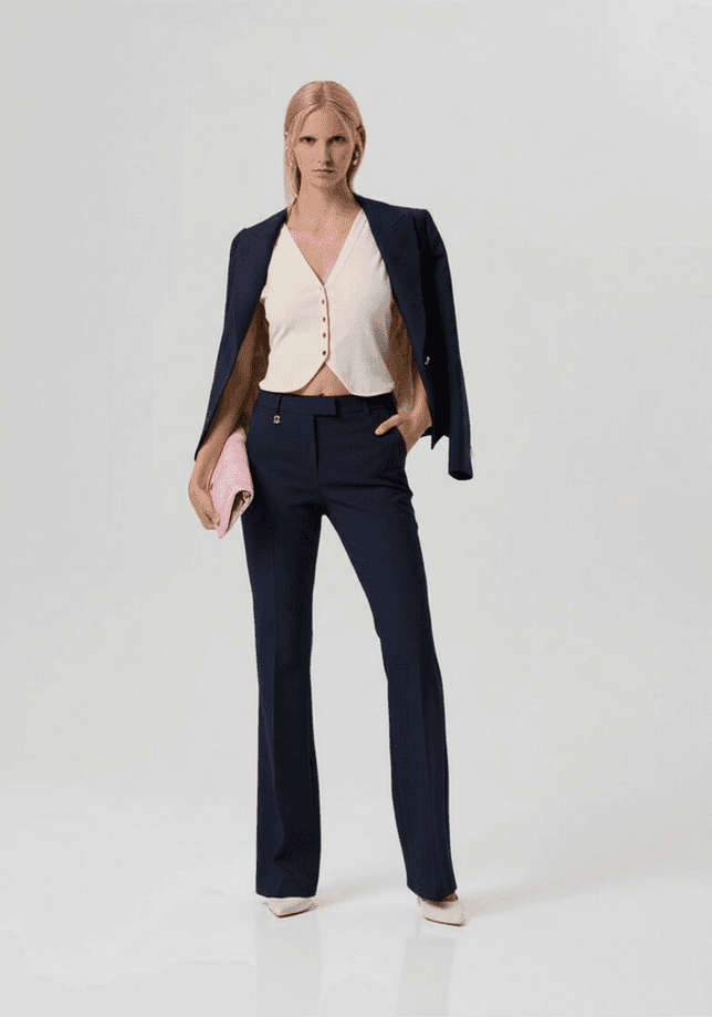 Fracomina pantalone a zampa donna darkblue - 4