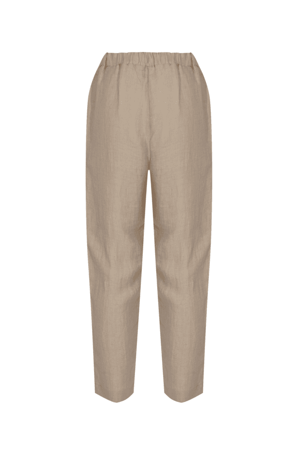 ALPHA STUDIO pantalone in lino donna beige - 4