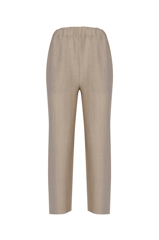 ALPHA STUDIO pantalone in lino donna beige - 3