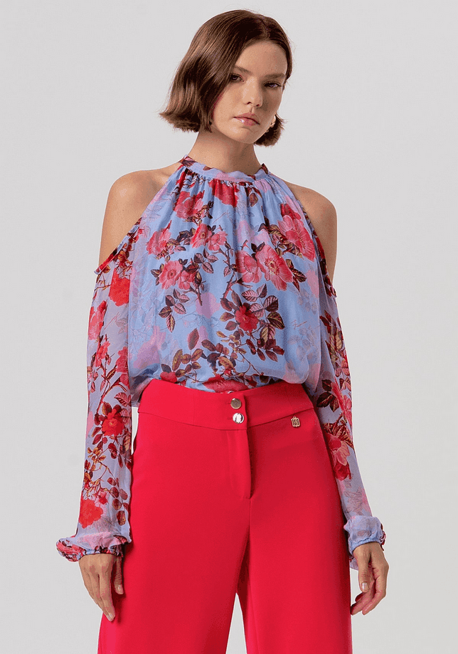 Fracomina pantalone a palazzo donna rosso - 2
