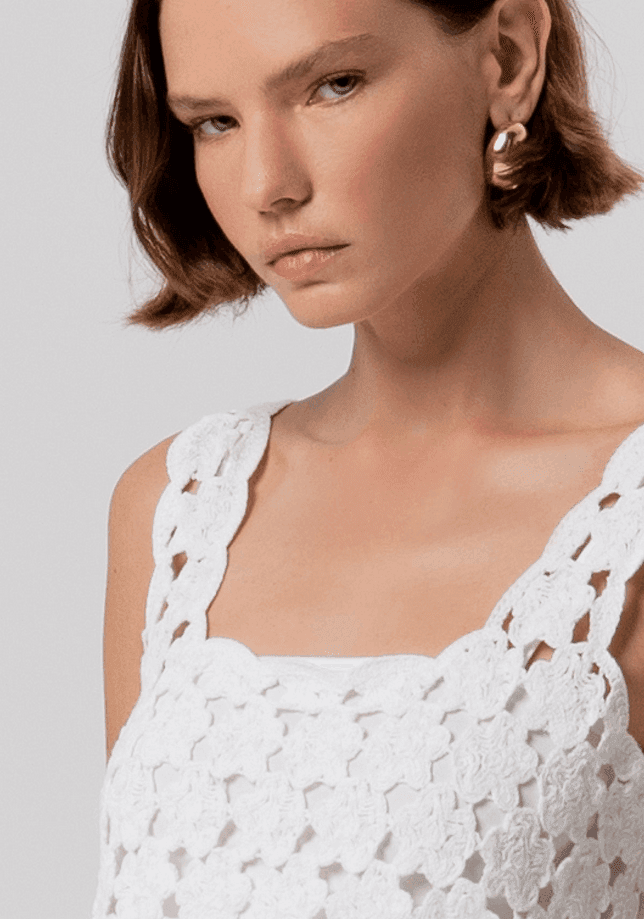 Fracomina top in pizzo donna crema - 2